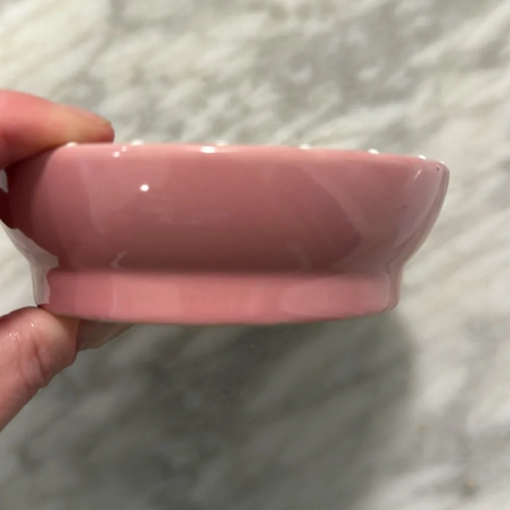 Pink Gray Cat Design Stoneware Bowl by Petrageous Designs - Picture 3 of 3